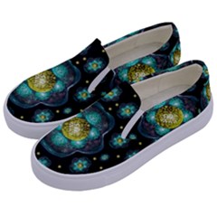 Light And Love Flowers Decorative Kids  Canvas Slip Ons by pepitasart