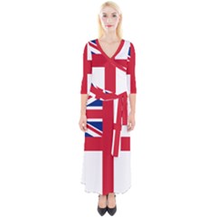 White Ensign Of Royal Navy Quarter Sleeve Wrap Maxi Dress by abbeyz71
