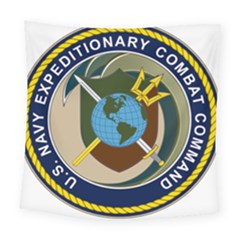 Seal Of United States Navy Expeditionary Combat Command Square Tapestry (large) by abbeyz71