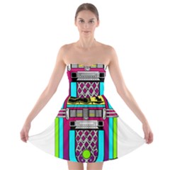 Jukebox Music Music Player Strapless Bra Top Dress by Wegoenart