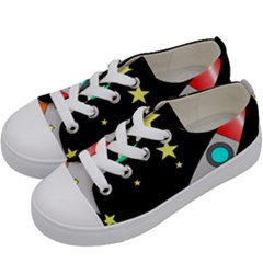 Planet Rocket Space Stars Kids  Low Top Canvas Sneakers by Wegoenart