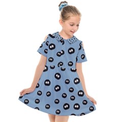 Totoro - Soot Sprites Pattern Kids  Short Sleeve Shirt Dress by Valentinaart