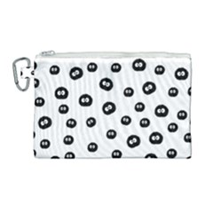 Totoro - Soot Sprites Pattern Canvas Cosmetic Bag (large) by Valentinaart