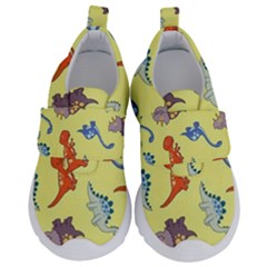 Dinosaurs - Yellow Finch Kids  Velcro No Lace Shoes by WensdaiAmbrose