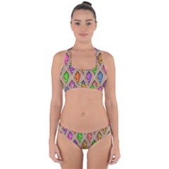 Abstract Background Colorful Leaves Cross Back Hipster Bikini Set by Alisyart