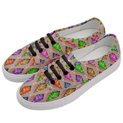Abstract Background Colorful Leaves Women s Classic Low Top Sneakers by Alisyart