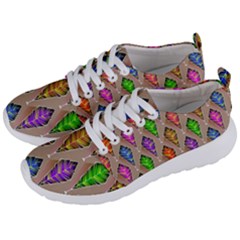 Abstract Background Colorful Leaves Men s Lightweight Sports Shoes