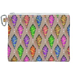 Abstract Background Colorful Leaves Canvas Cosmetic Bag (xxl)
