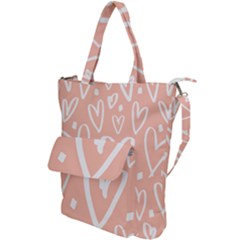Coral Pattren With White Hearts Shoulder Tote Bag by alllovelyideas