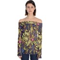 Lilies Abstract Flowers Nature Off Shoulder Long Sleeve Top View1