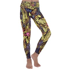 Lilies Abstract Flowers Nature Kids  Lightweight Velour Classic Yoga Leggings by Pakrebo