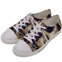 Creepy Photo Collage Artwork Women s Low Top Canvas Sneakers by dflcprintsclothing