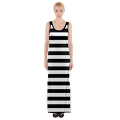 Black Stripes Maxi Thigh Split Dress by snowwhitegirl