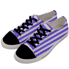 Lilac Purple Stripes Men s Low Top Canvas Sneakers by snowwhitegirl