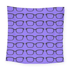 Nerdy Glasses Purple Square Tapestry (large)