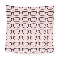 Nerdy Glasses Pink Square Tapestry (large)