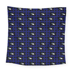 Eyes Blue Plaid Square Tapestry (large)