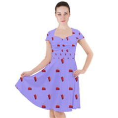 Candy Apple Lilac Pattern Cap Sleeve Midi Dress by snowwhitegirl