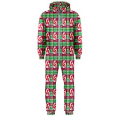 Peppermint Candy Green Plaid Hooded Jumpsuit (men)  by snowwhitegirl