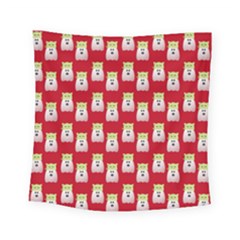 Ghost Pet Red Square Tapestry (small) by snowwhitegirl