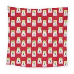 Ghost Pet Red Square Tapestry (large)