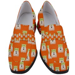 Ghost Pet Orange Women s Chunky Heel Loafers by snowwhitegirl