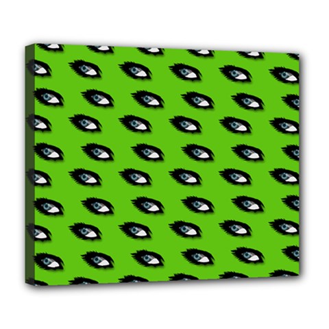 Eyes Green Deluxe Canvas 24  X 20  (stretched) by snowwhitegirl