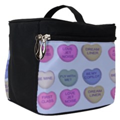 Valentine Hearts Blue Make Up Travel Bag (small) by snowwhitegirl