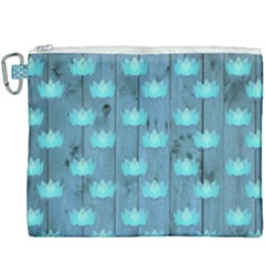 Zen Lotus Wood Wall Blue Canvas Cosmetic Bag (xxxl) by snowwhitegirl