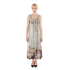 Floral Wood Wall Sleeveless Maxi Dress by snowwhitegirl