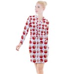 Kawaii Jam Jar Pattern Button Long Sleeve Dress