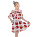 Kawaii Jam Jar Pattern Kids  Shoulder Cutout Chiffon Dress
