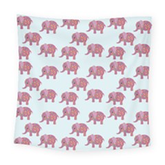 Pink Flower Elephant Square Tapestry (large)