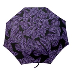 Tropical Leaves Purple Folding Umbrellas by snowwhitegirl