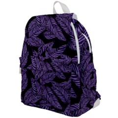 Tropical Leaves Purple Top Flap Backpack by snowwhitegirl