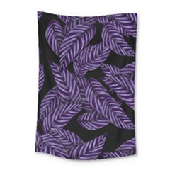 Tropical Leaves Purple Small Tapestry by snowwhitegirl