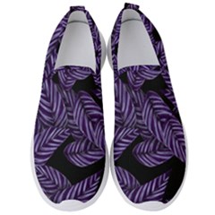 Tropical Leaves Purple Men s Slip On Sneakers by snowwhitegirl