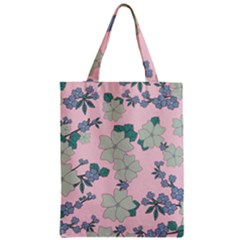 Vintage Floral Lilac Pattern Pink Zipper Classic Tote Bag by snowwhitegirl