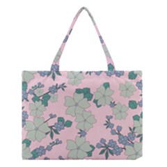 Vintage Floral Lilac Pattern Pink Medium Tote Bag by snowwhitegirl