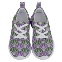 Vintage Scallop Violet Green Pattern Running Shoes by snowwhitegirl