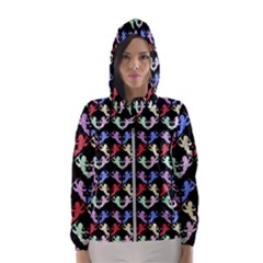 Colorful Cherubs Black Hooded Windbreaker (women) by snowwhitegirl