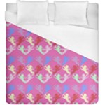 Colorful Cherubs Pink Duvet Cover (King Size)