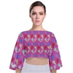 Colorful Cherubs Pink Tie Back Butterfly Sleeve Chiffon Top