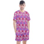 Colorful Cherubs Pink Men s Mesh Tee and Shorts Set