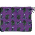 Gothic Girl Rose Purple Pattern Canvas Cosmetic Bag (XXXL) View2