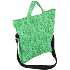Victorian Paisley Green Fold Over Handle Tote Bag by snowwhitegirl
