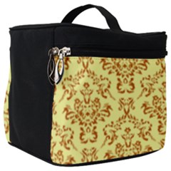 Victorian Paisley Yellow Make Up Travel Bag (big) by snowwhitegirl