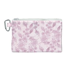 Pink Floral Canvas Cosmetic Bag (medium) by snowwhitegirl