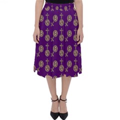 Victorian Crosses Purple Classic Midi Skirt by snowwhitegirl
