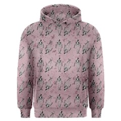 Skeleton Pink Background Men s Overhead Hoodie by snowwhitegirl